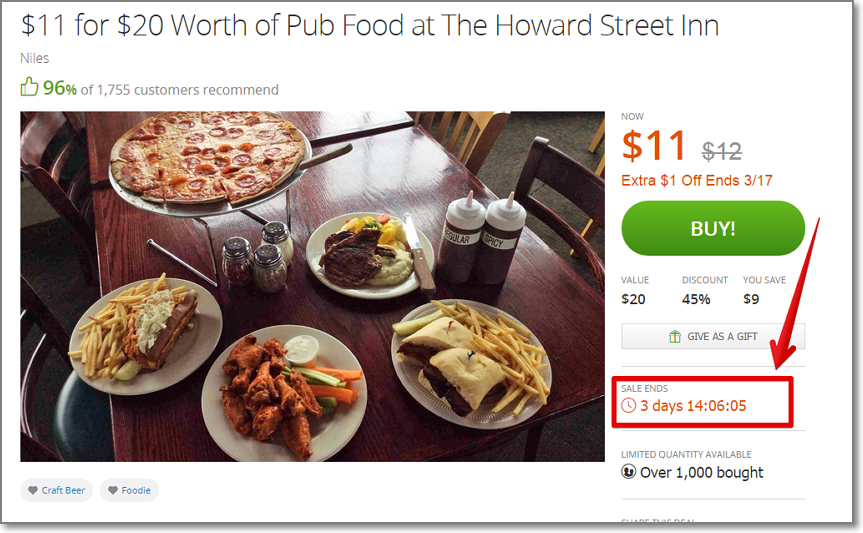 Groupon is probably the best example of creating urgency sense with regular deals
