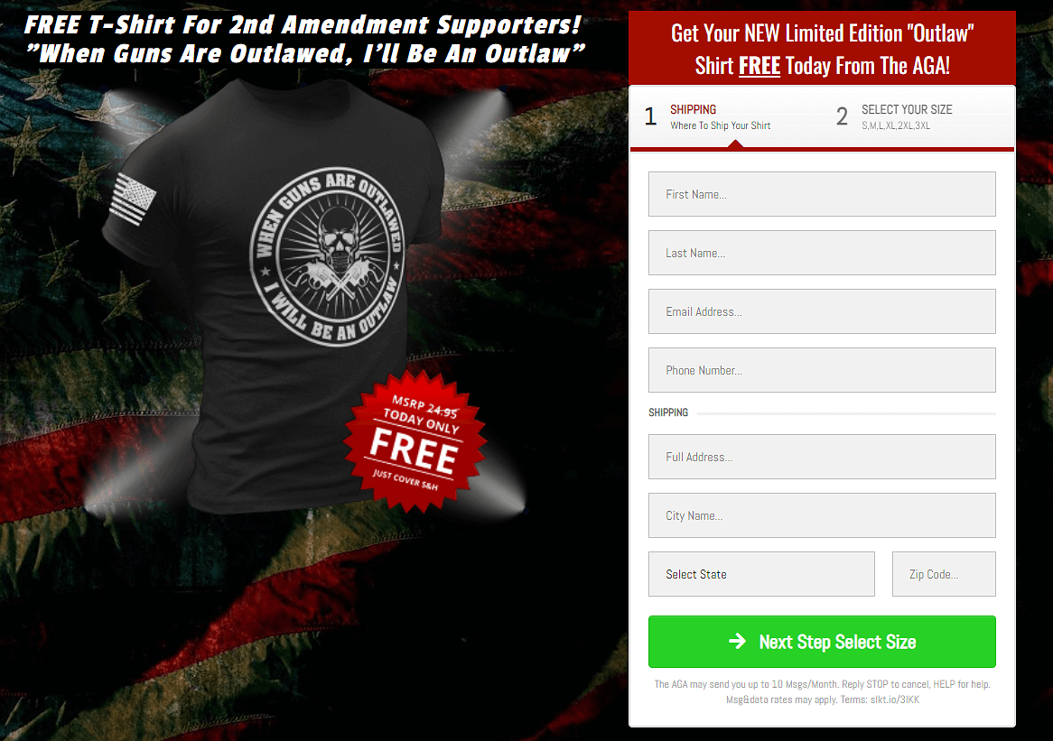 American Gun Association Free Shirt