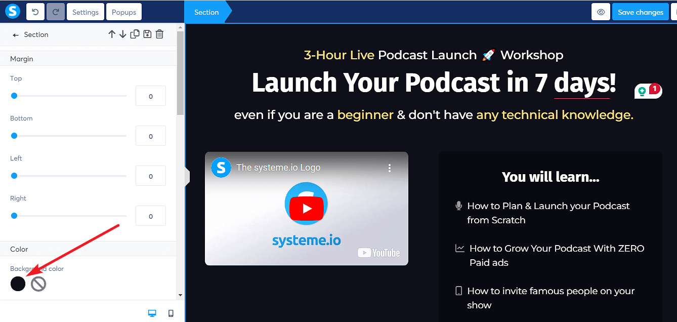 Change Colors in Systeme.io