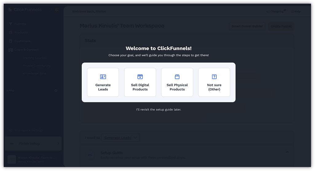 ClickFunnels 30-Day Free Trial - Choose Your Goal
