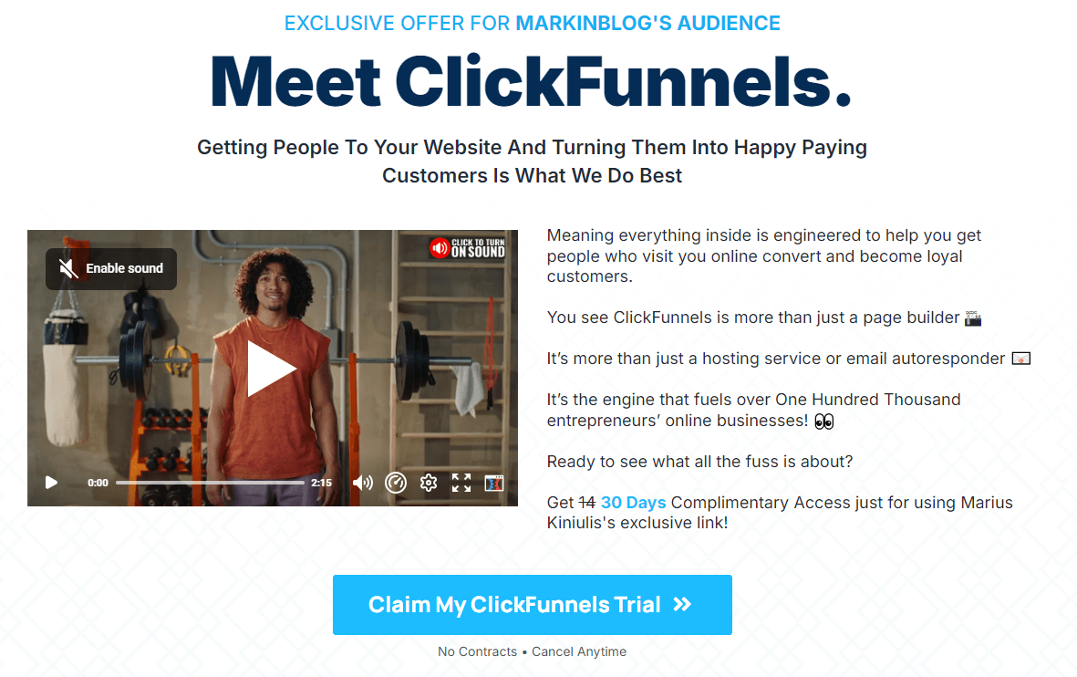 ClickFunnels 30-day Free Trial Special Offer Page