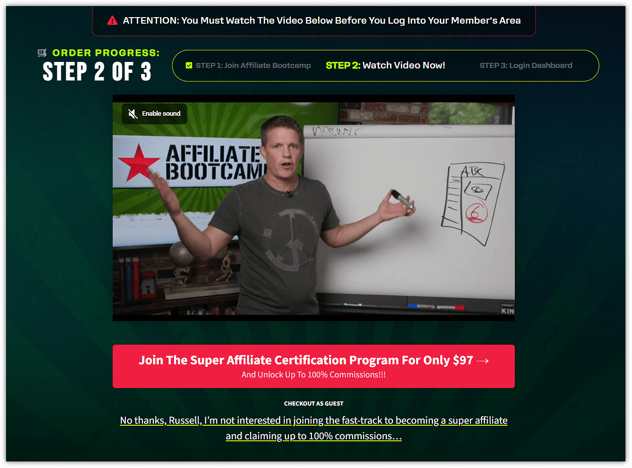 ClickFunnels Affiliate Bootcamp Super Affiliate Certification Upsell