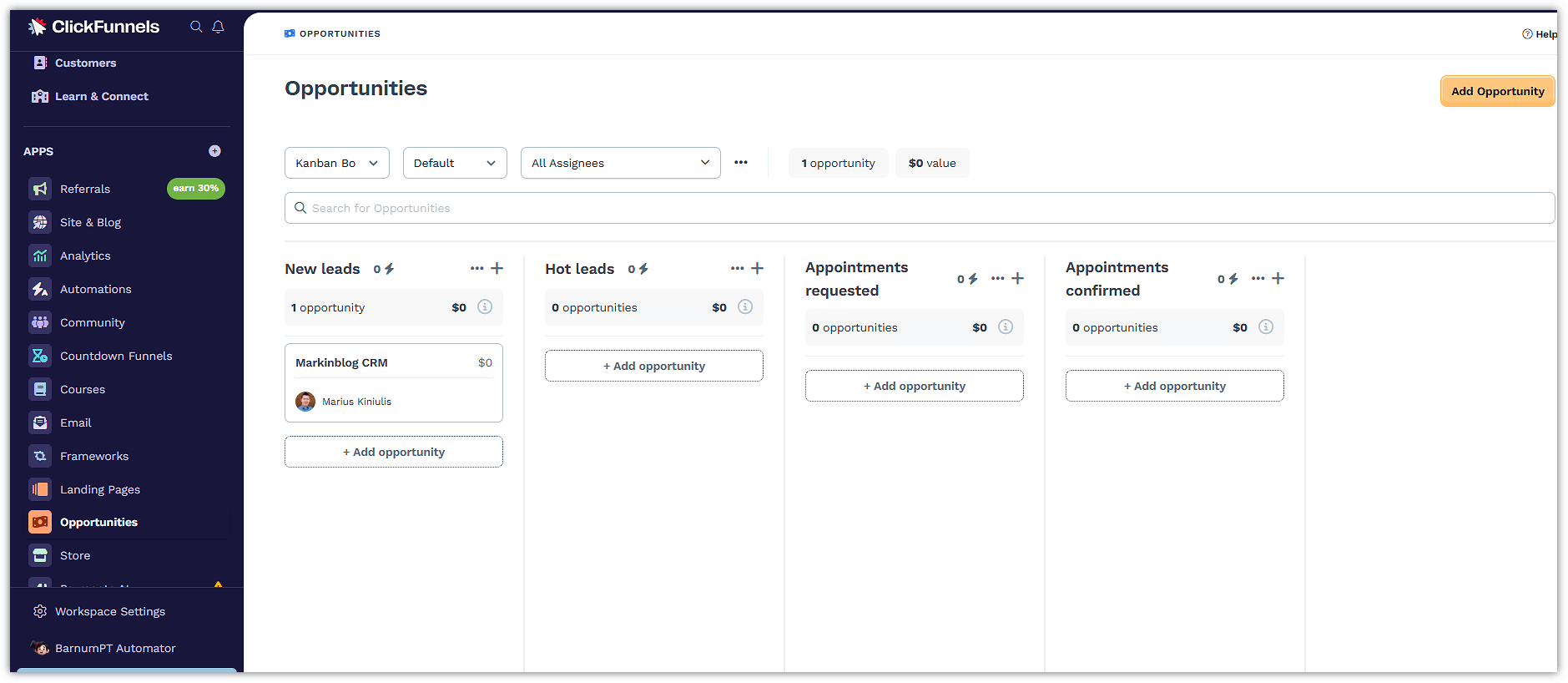 ClickFunnels CRM Feature