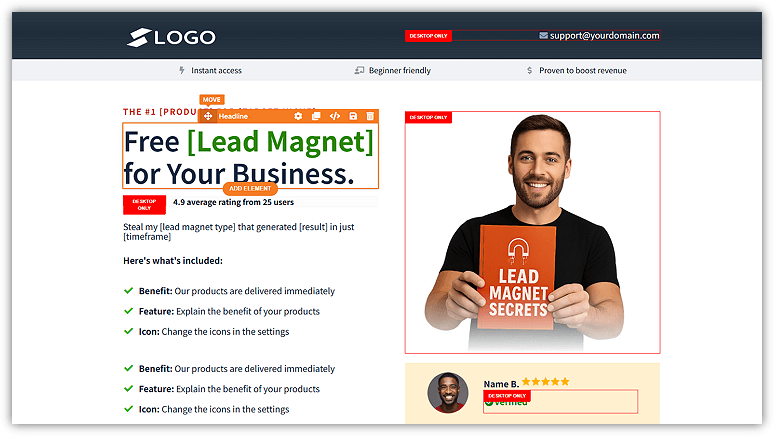 ClickFunnels Drag and Drop Funnels