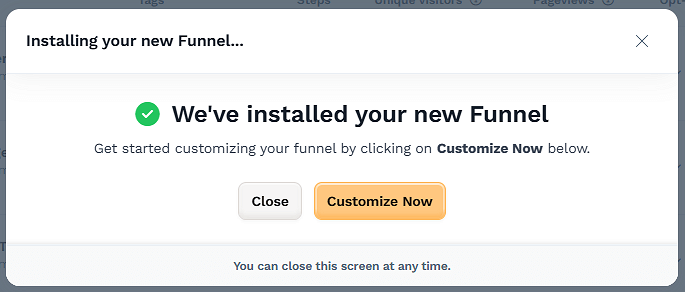 ClickFunnels Funnel Installed