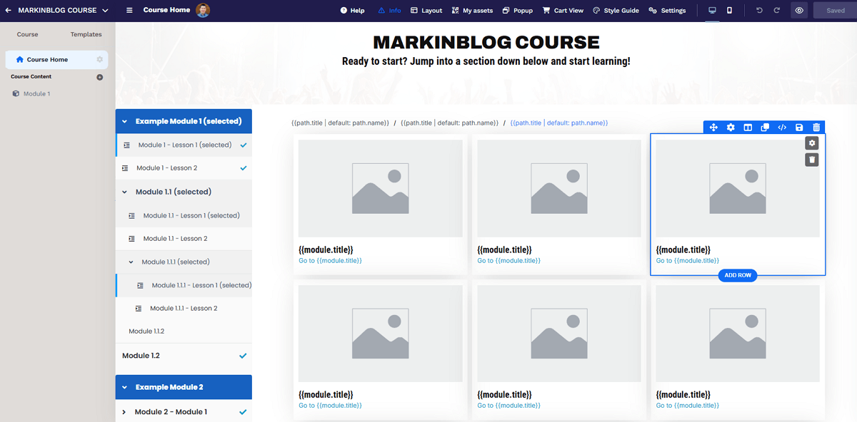 ClickFunnels Membership Site Builder Dashboard Example