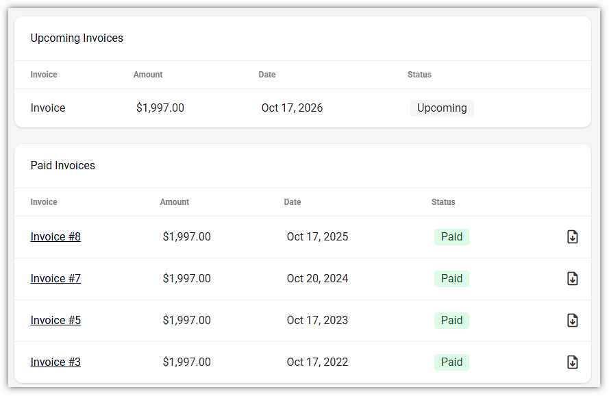 ClickFunnels Paid Invoices