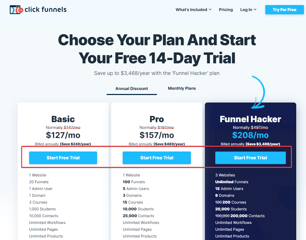 ClickFunnels Tutorial - Choose Pricing Plan