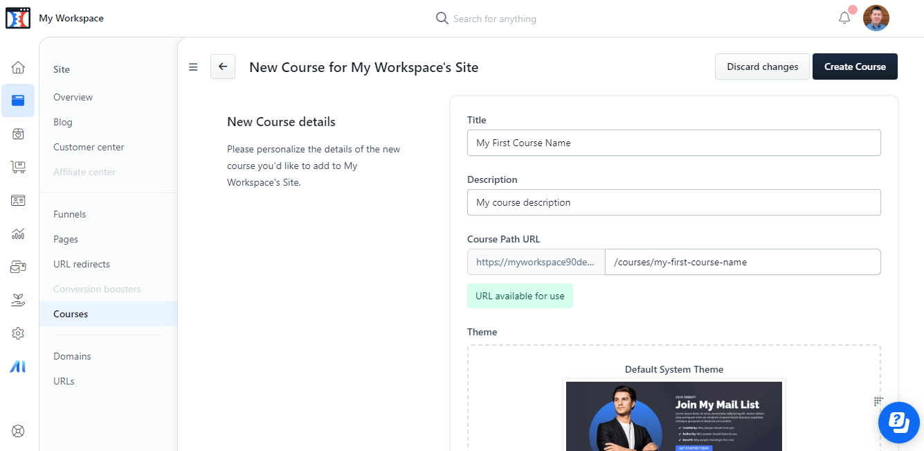 ClickFunnels Tutorial - Course Name and Description