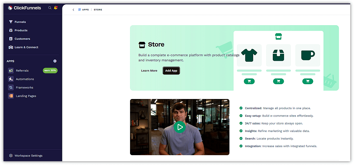 ClickFunnels eCommerce Store Apps
