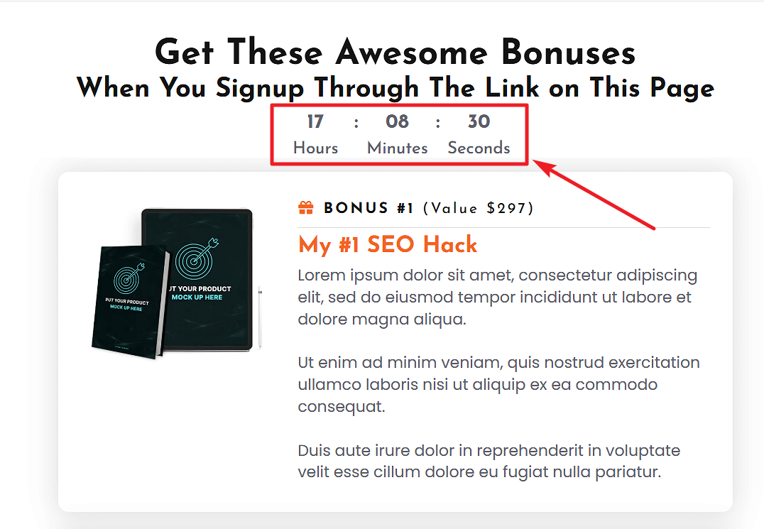 Countdown Timers for Affiliate Funnel