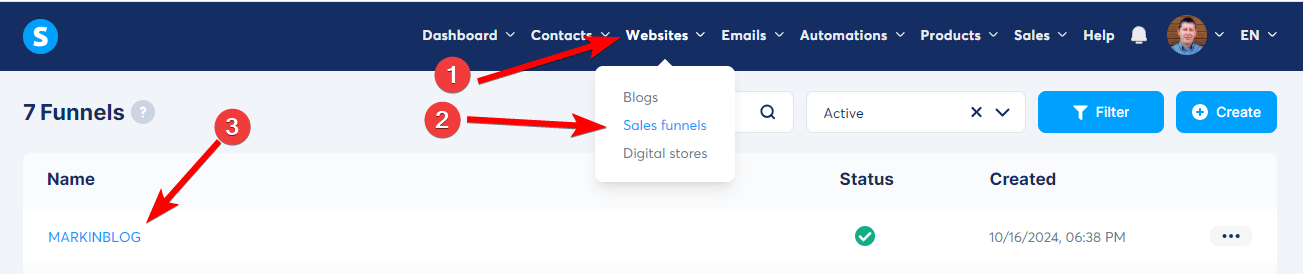Create Funnel Pages in Systeme.io