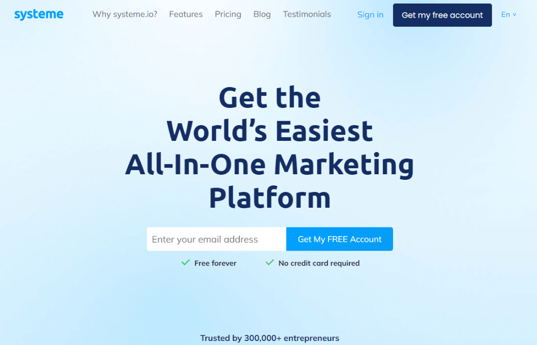 Create Sales Funnel For Free - Visit Systeme.io