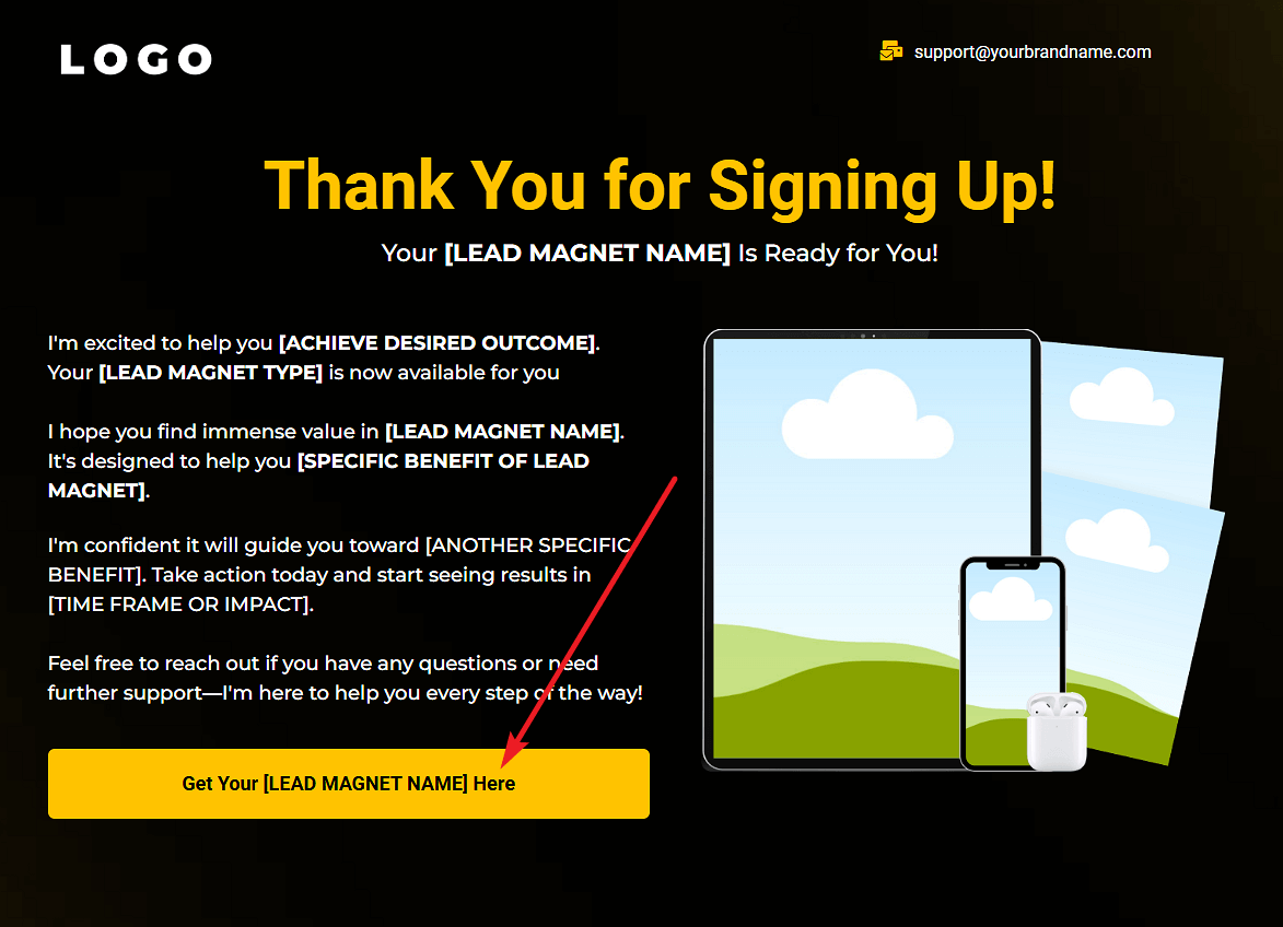 Deliver Your lead Magnet in Systeme.io