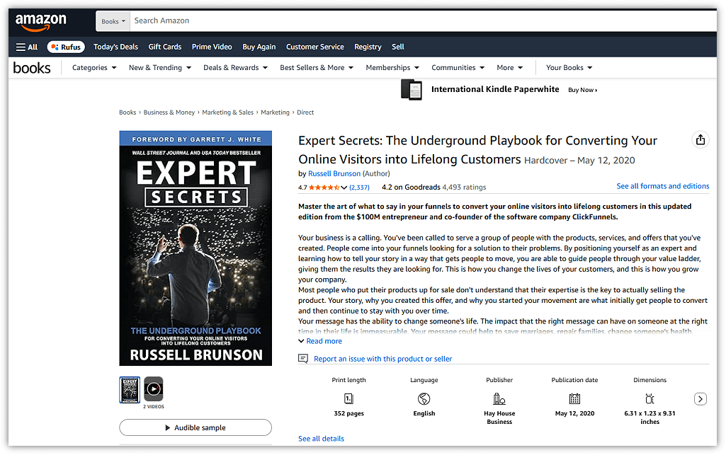 Expert Secrets Amazon