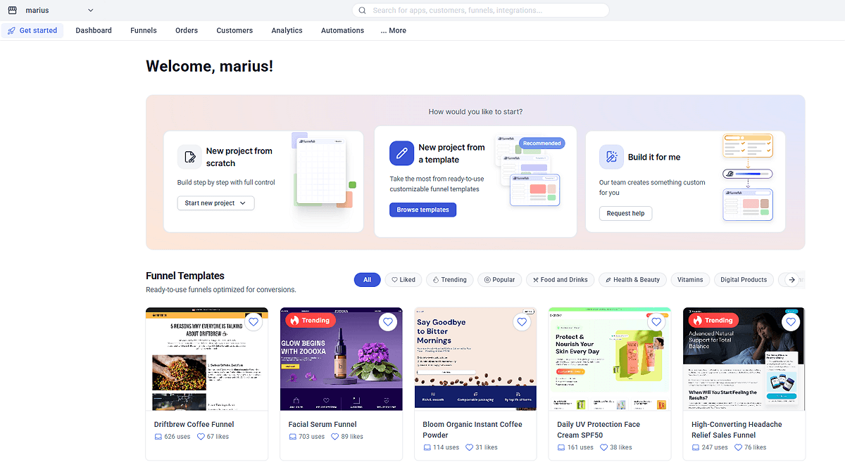 Funnelish Dashboard
