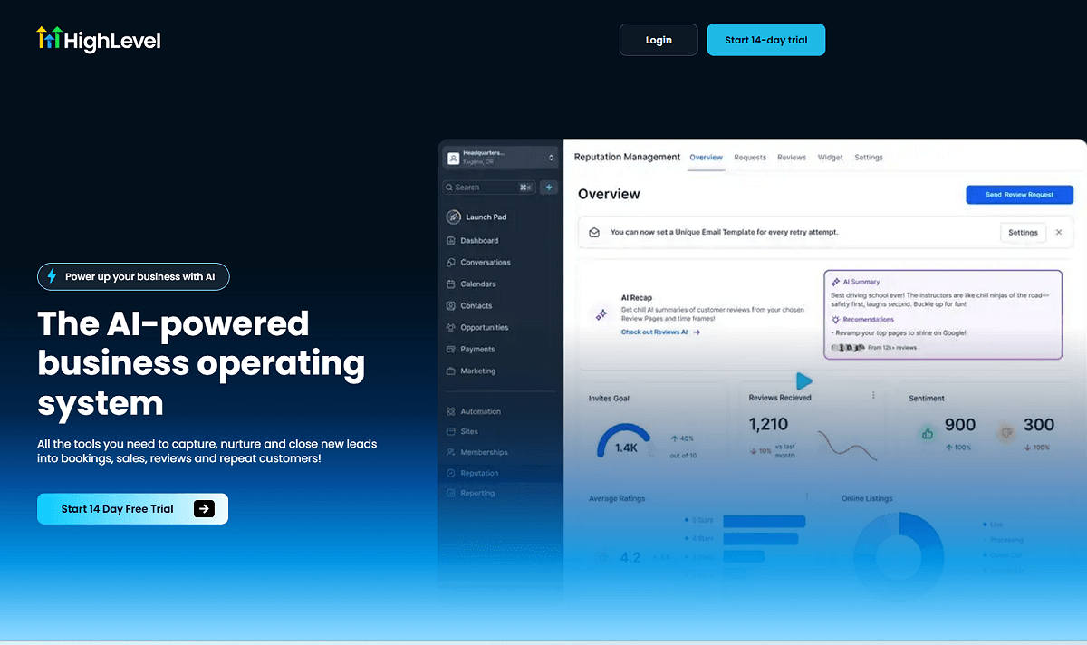 GoHighLevel Home Page