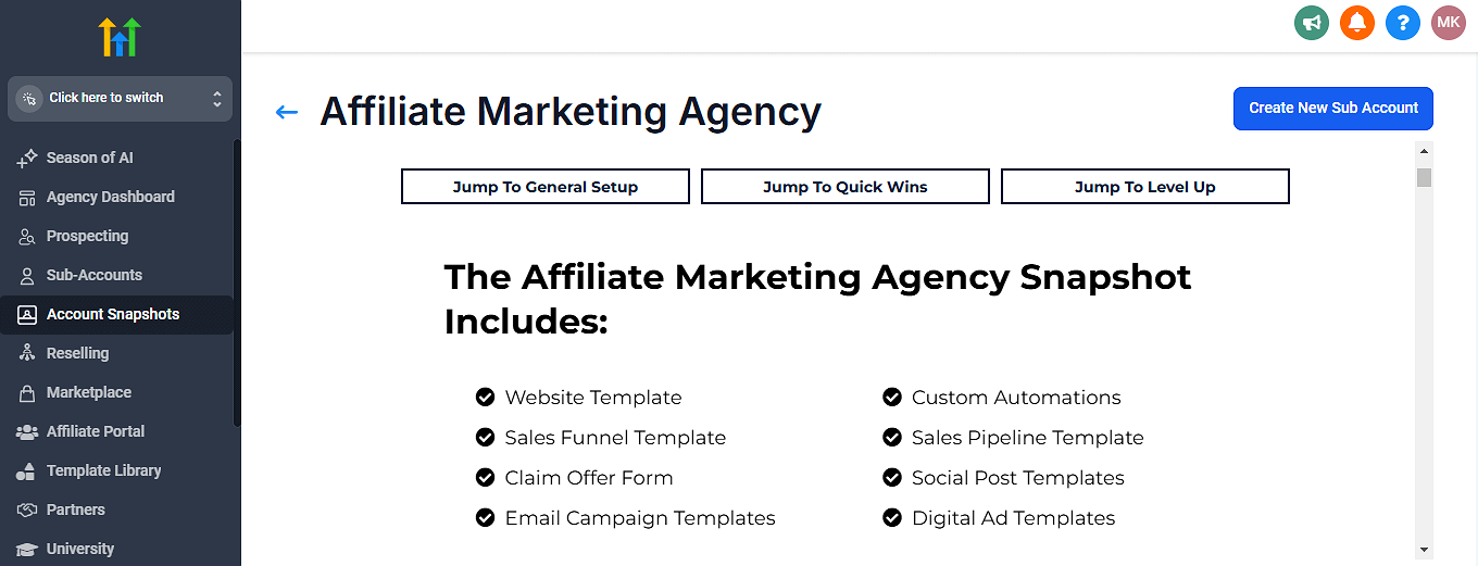 GoHighLevel Templates for Affiliate Marketing