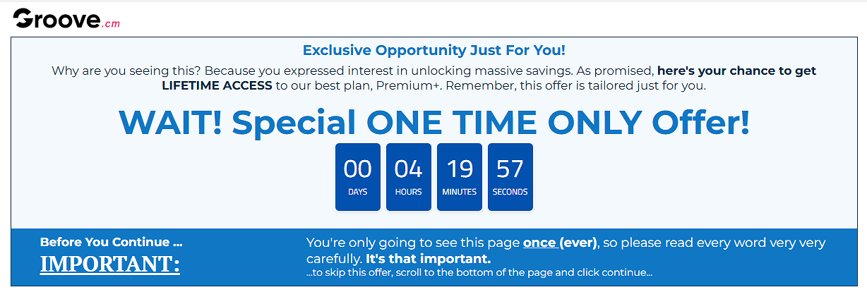 Groove.cm Fomo Timer That Never Ends