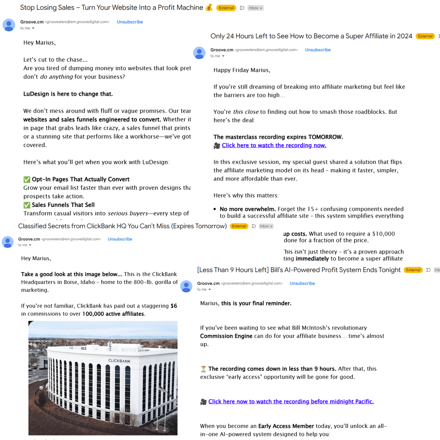 Groove.cm Promotional Emails