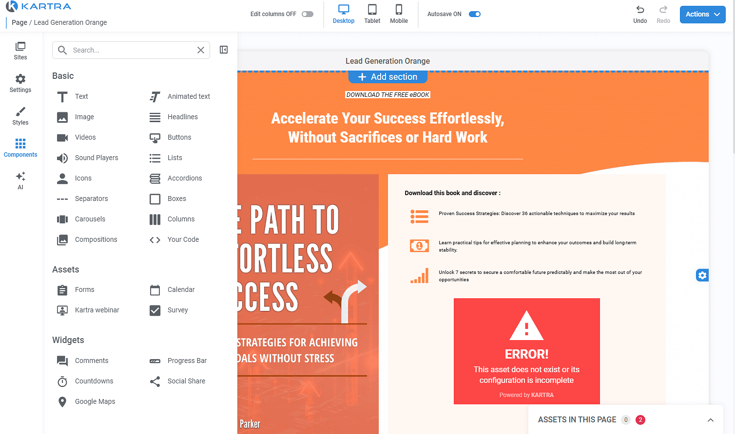 Kartra Page Builder for Affiliate Marketing