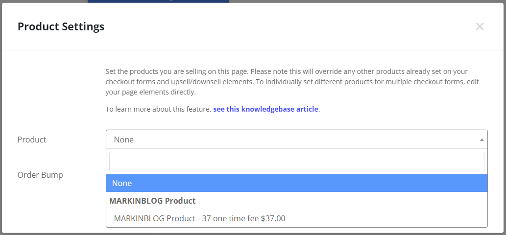 Link product to a wordpress sales funnel