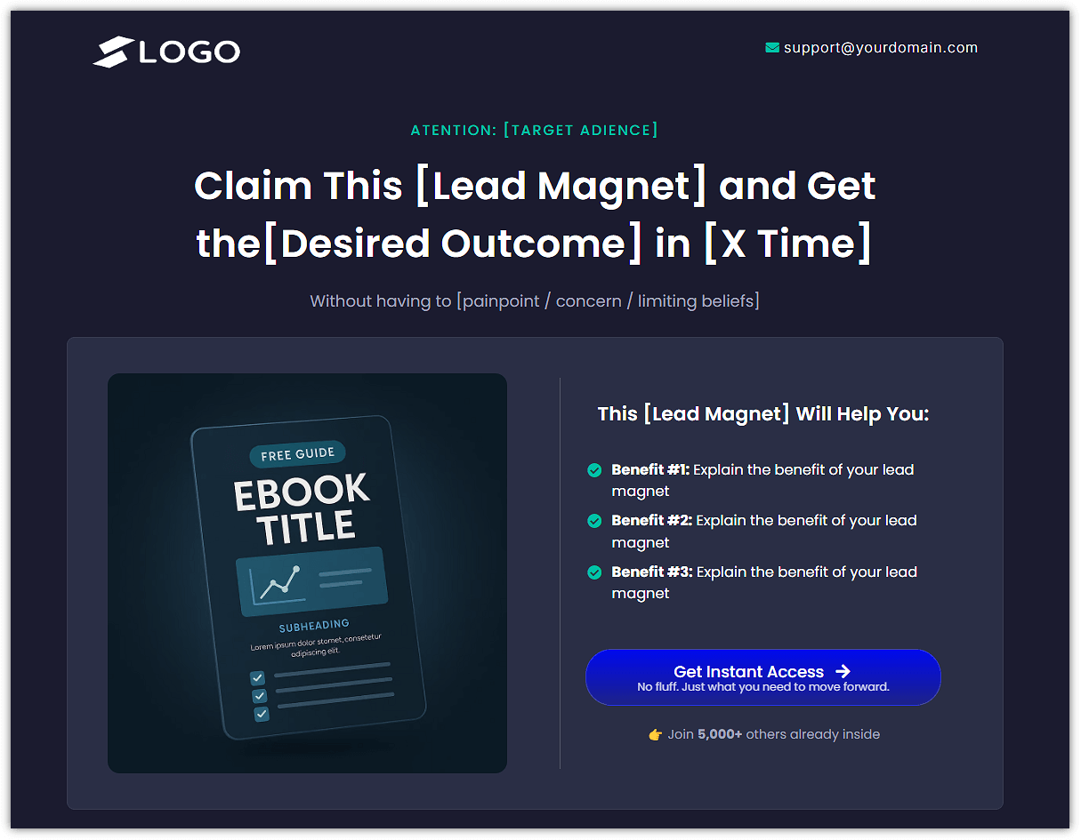 Navy Blue Lead Magnet Template