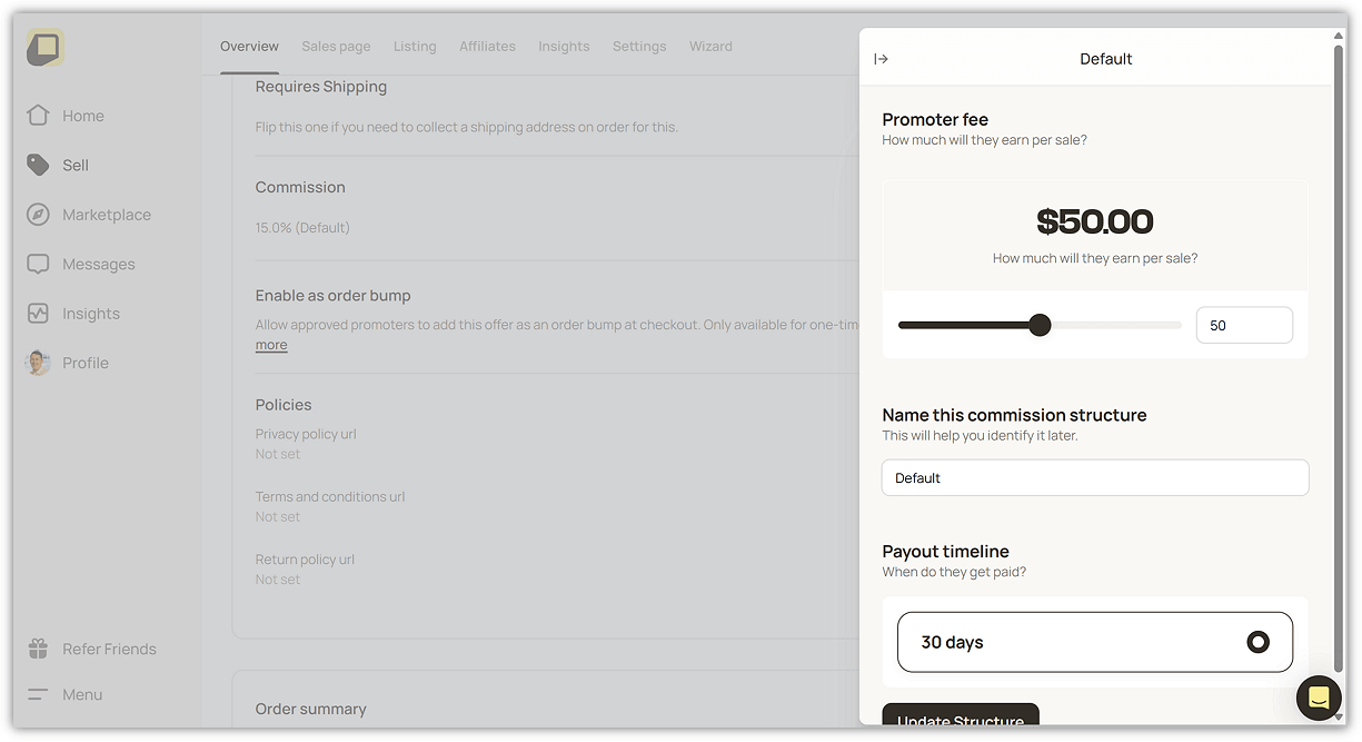 OfferLab Setup Affiliate Commissions