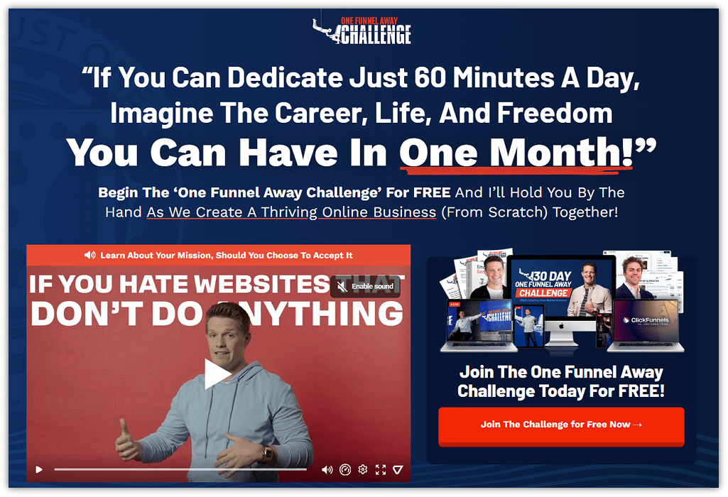 One Funnel Away Challenge Landing Page