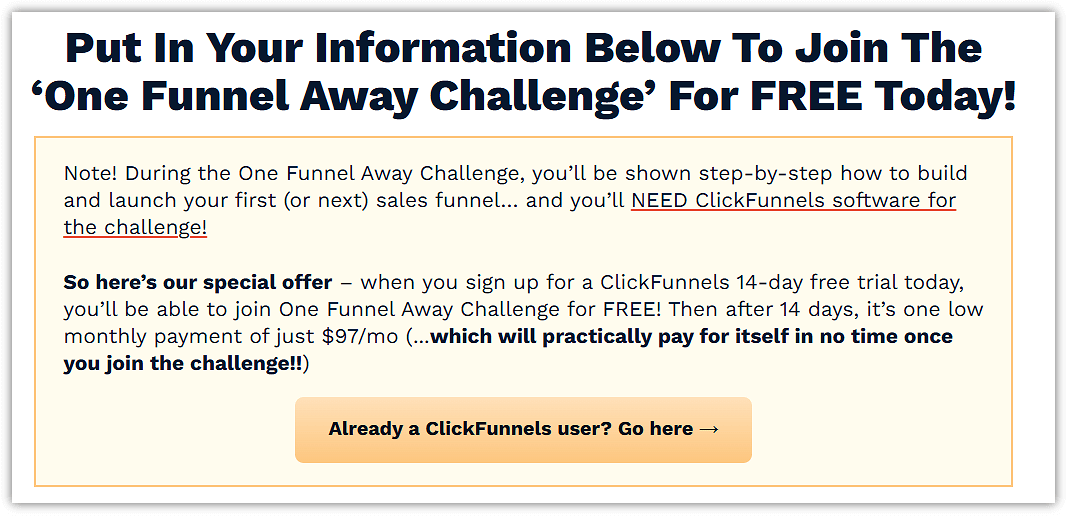 One Funnel Away Challenge Price