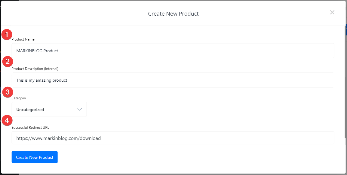 OptimizeCheckouts Create New Product