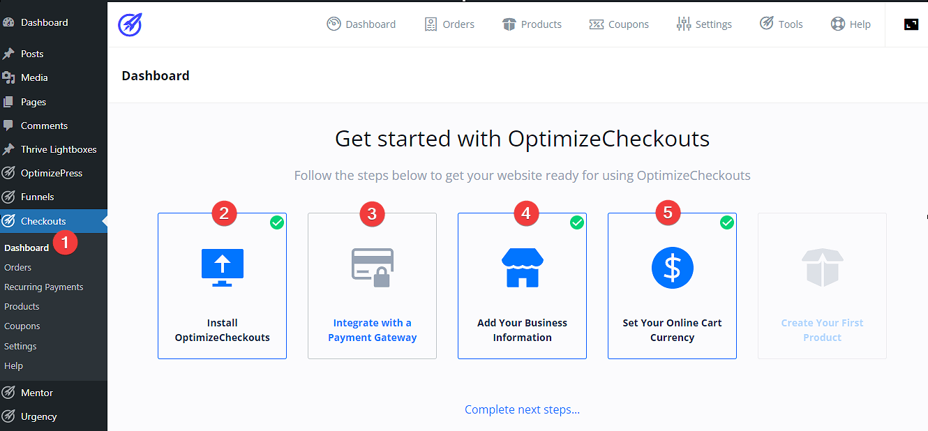 OptimizeCheckouts Set up