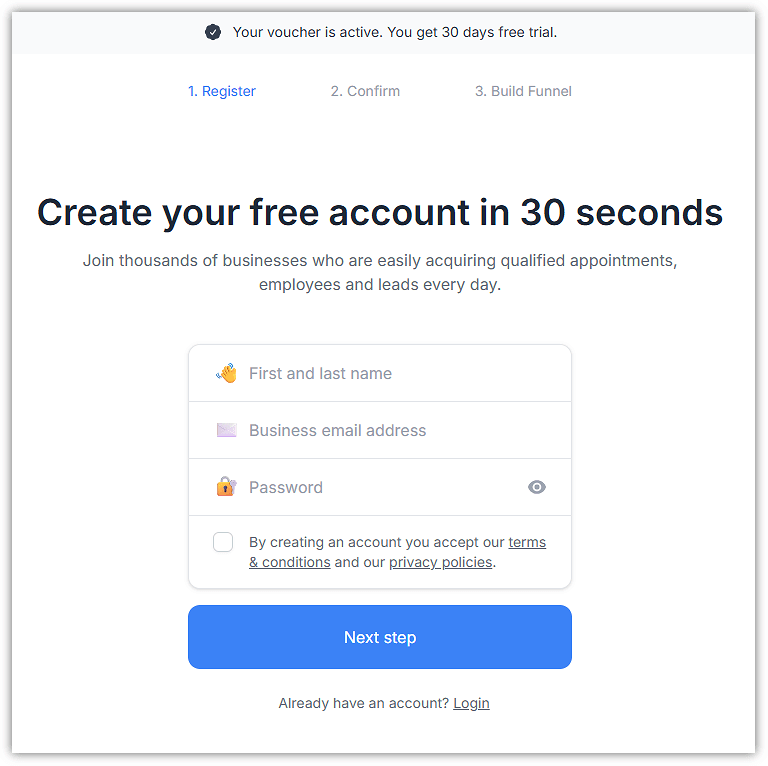 Perspective Funnels Signup