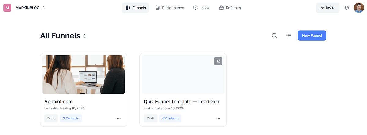 Perspective Funnels User Interface