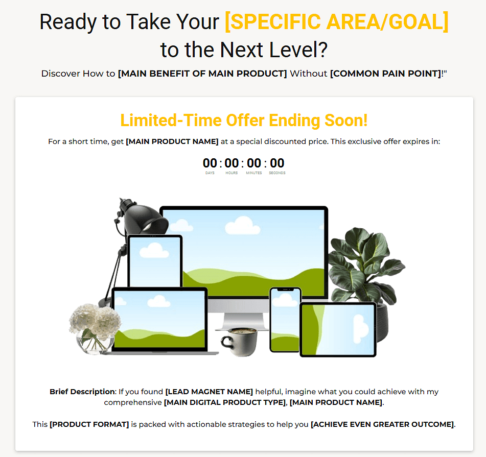 Present Affiliate Offer on Systeme.io Thank You Page