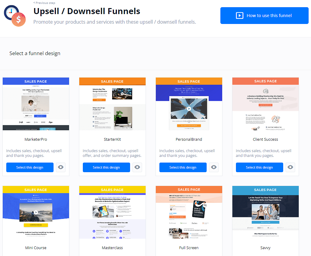 Select Pre-Built Template