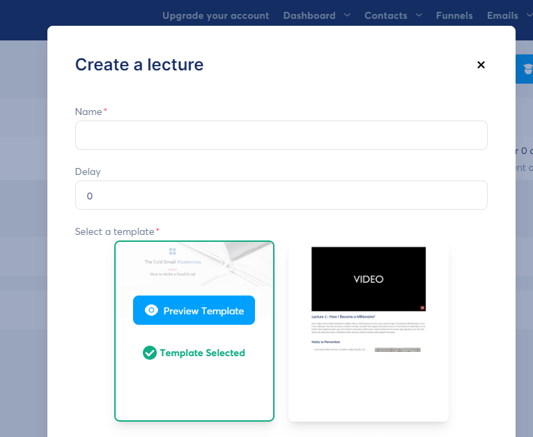 Systeme.io Create a Lecture for a Course