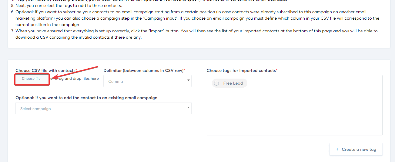 Systeme Choose CSV File