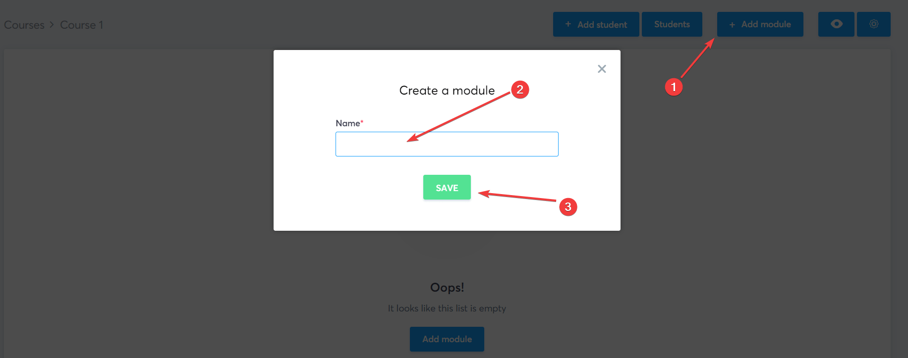 Systeme Course Add New Module