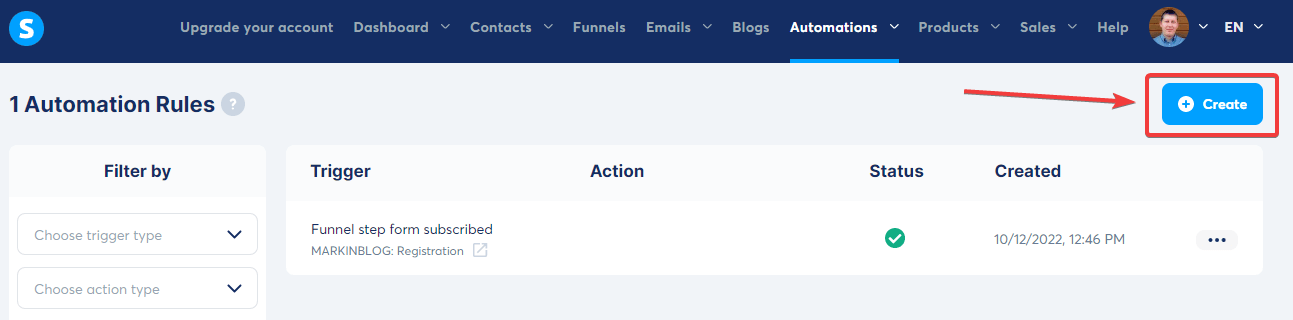 Systeme.io Create Automation