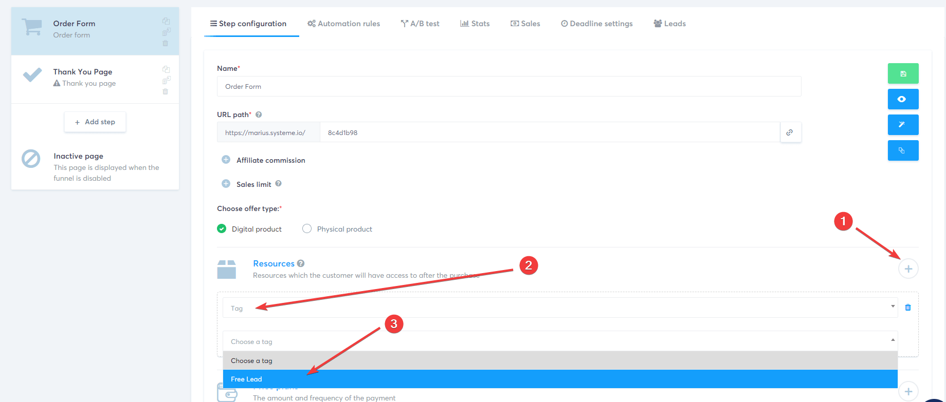 Systeme.io Add Customer Tags