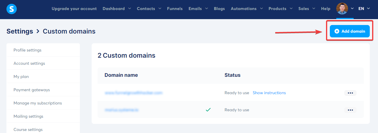Systeme.io Connect Domain