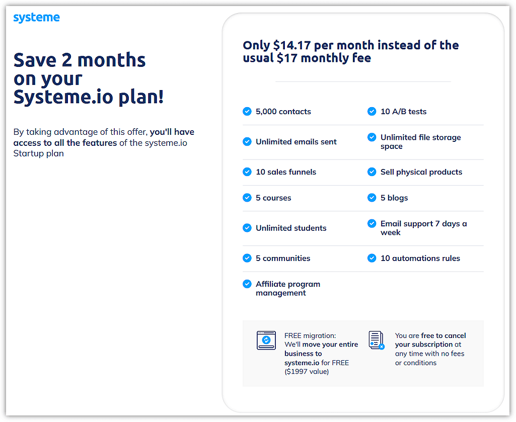 Systeme.io Annual Discount