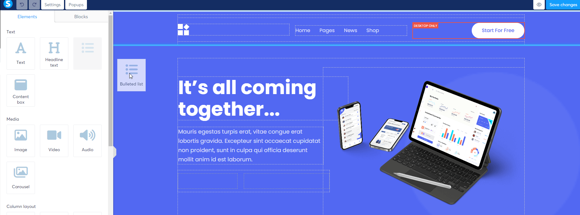 Systeme.io Drag and Drop Builder