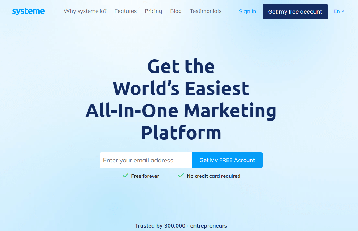 Visit the Systeme.io website
