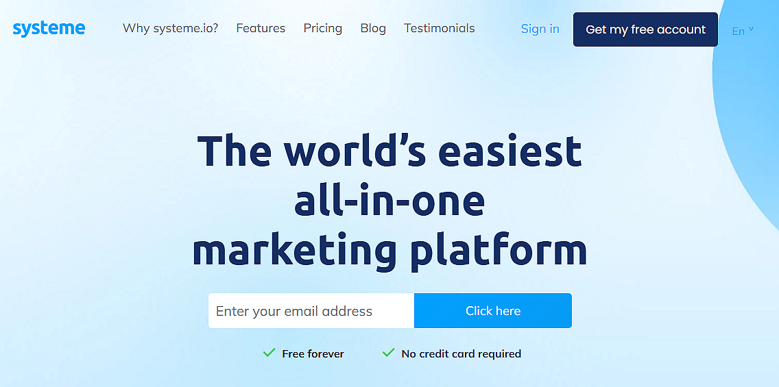 Systeme.io sales funnel builder