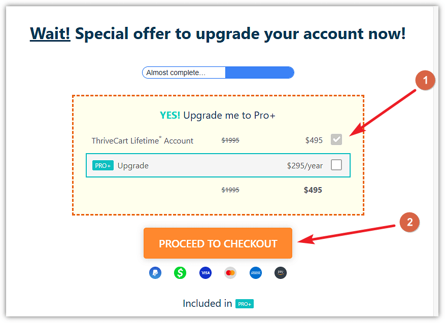 ThriveCart Standard Choose Option