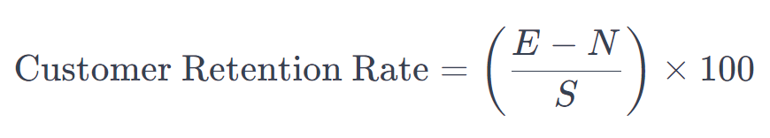 customer retention rate formula
