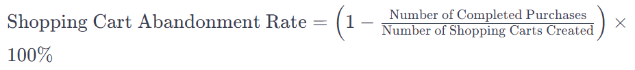 shopping cart abandonment rate formula