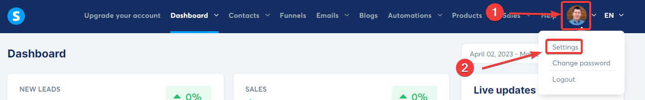 systeme.io complete profile